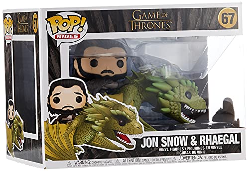 Funko POP Rides: Game of Thrones-Jon Snow w/Rhaegal Ducati Figura coleccionable, multicolor (44448)