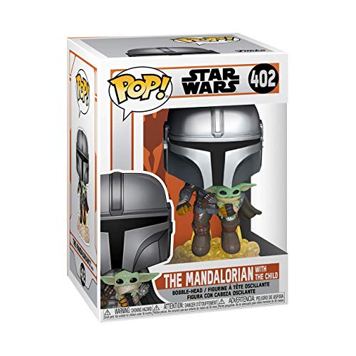 Funko- Pop Star Wars The Mandalorian-Mando Flying w/Jet Pack Figura coleccionable, Multicolor (50959)