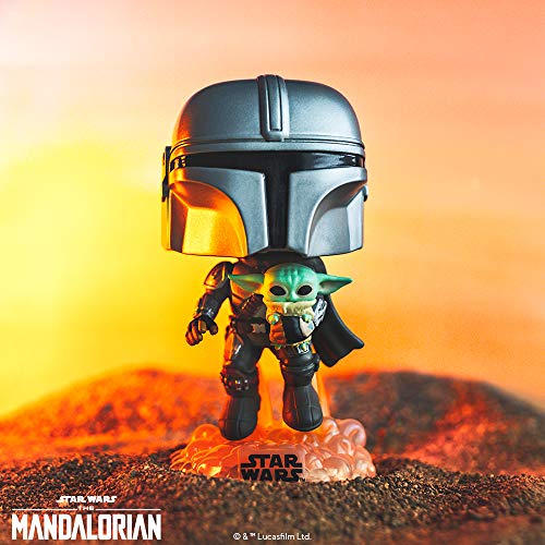 Funko- Pop Star Wars The Mandalorian-Mando Flying w/Jet Pack Figura coleccionable, Multicolor (50959)