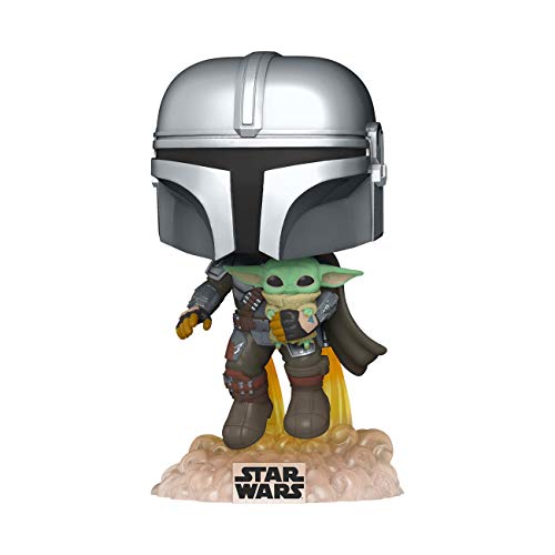 Funko- Pop Star Wars The Mandalorian-Mando Flying w/Jet Pack Figura coleccionable, Multicolor (50959)