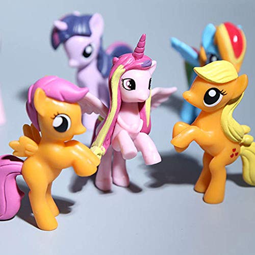 Funnyshow - Figura de My Little Pony, de PVC, juguetes de fiesta de cumpleaños (12 piezas)