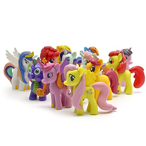 Funnyshow - Figura de My Little Pony, de PVC, juguetes de fiesta de cumpleaños (12 piezas)