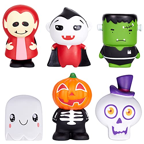 FunsLane Juguetes Blandos de Halloween, Paquete de 6 Blandos Jumbo Squishys de Aumento Lento para aliviar el estrés, Regalos de Juguete Kawaii para niñas, niños, Adultos, Fiestas navideñas