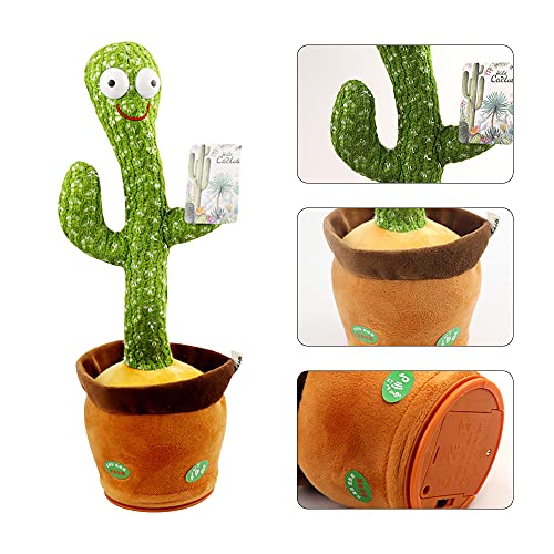 Furado Juguete De Peluche En Forma De Cactus Bailarin, Juguete De Cactus Bailando Con 120 Canciones En Inglés, Cantando Y Grabación Interesantes Juguetes Educativos De Educación Temprana