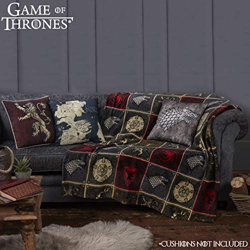 Game of Thrones Gifts Merchandise GOT Manta súper suave para cama Stark Lannister Targaryen Greyjoy Baratheon Tyrell Great House Symbols Westeros