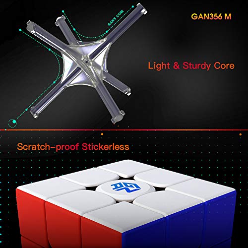 GAN 356 M, 3x3 Cubo Velocidad Mágico Cubo Speed Puzzle de Gans Magnético Cube Juguete Rompecabezas Regalo (Lite)