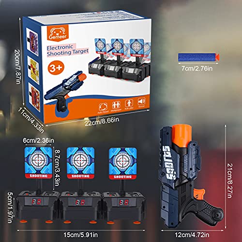 Gemeer Objetivo de Tiro electrónico Pistolas para Nerf-Auto Reset Blancos Digitales Eléctricos con Espuma Dardos Pistolas de Juguete para Niños, Juego de Disparos con Gafas,Diana de nerf