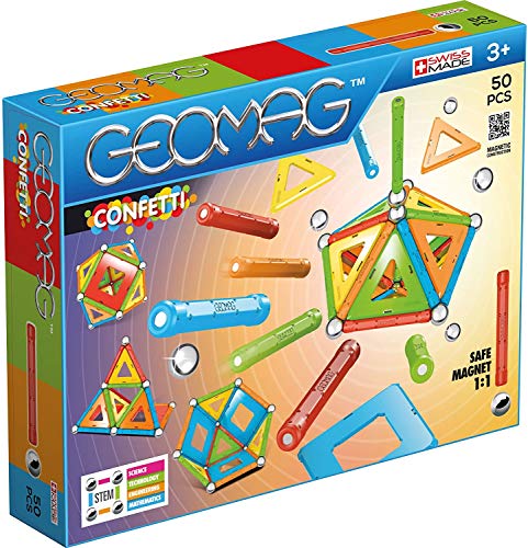 Geomag Confetti Construcciones magnéticas y juegos educativos, 50 piezas (352), Multicolor