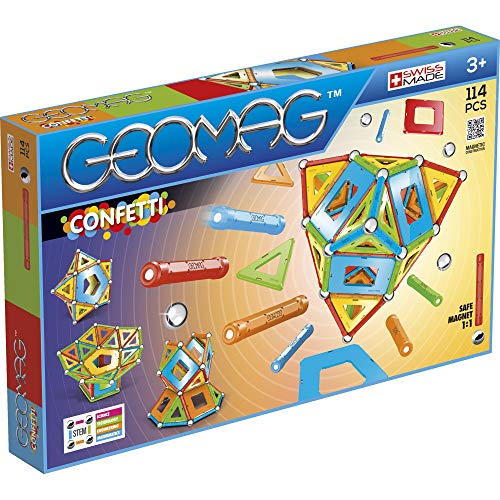 Geomag- Confetti Juego de construcción magnética, Multicolor, 114 Piezas (357)