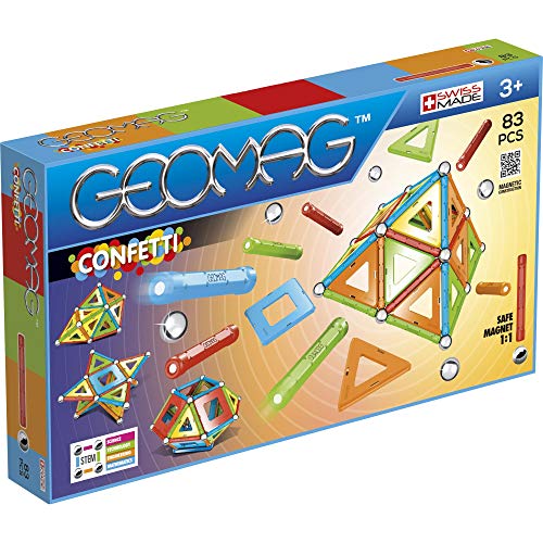 Geomag- Confetti Juego de construcción magnética, Multicolor, 83 Piezas (356)