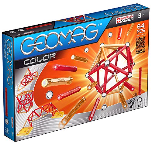 Geomag- Juego de Construcción, 64 Piezas, Color amarillo/naranja (253)