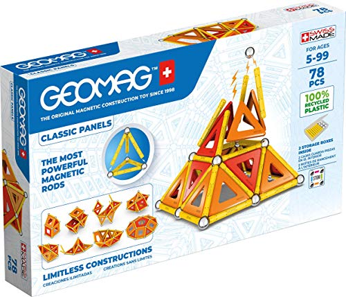 Geomag Panels, Juego de Bloques de Construcción Magnéticos para Niños, Juguete Magnético, Colección Verde de Plástico 100% Reciclado, 78 piezas (472)