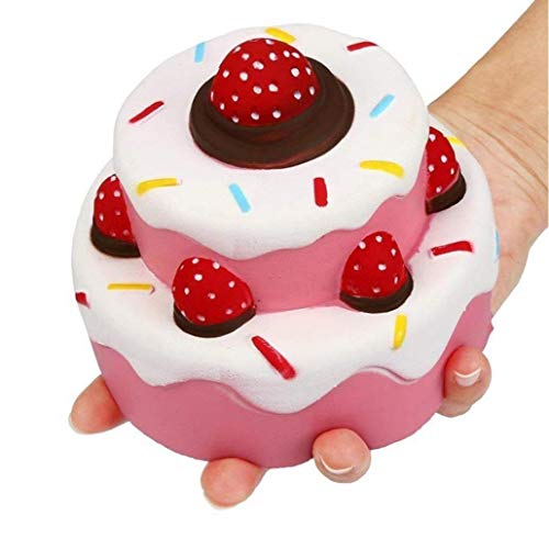 GGOOD Jumbo Perfumado Lenta Rising Squishie Cheeki Rosa Torta De La Fresa De Kawaii Blando Blando Juguetes para Niños Y Adultos Regalo para Los Niños