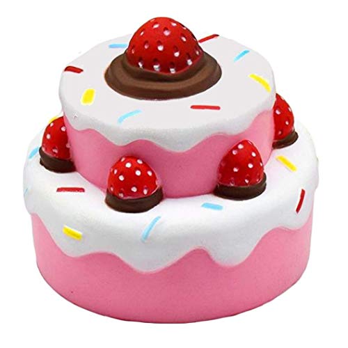 GGOOD Jumbo Perfumado Lenta Rising Squishie Cheeki Rosa Torta De La Fresa De Kawaii Blando Blando Juguetes para Niños Y Adultos Regalo para Los Niños