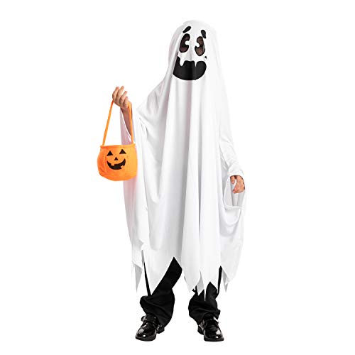 Ghost boo and friendly costumes for children's Halloween ghost tricks or treatment (Medium ( 8- 10 yrs))