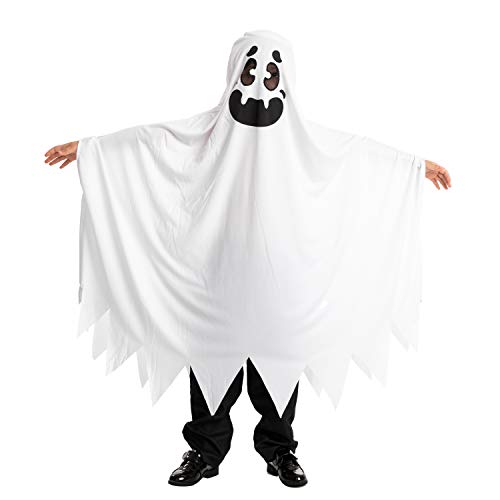 Ghost boo and friendly costumes for children's Halloween ghost tricks or treatment (Medium ( 8- 10 yrs))