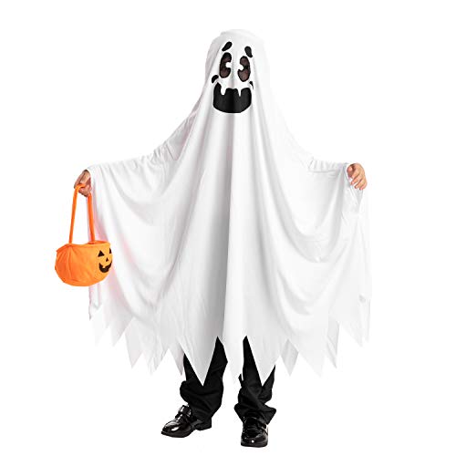 Ghost boo and friendly costumes for children's Halloween ghost tricks or treatment (Medium ( 8- 10 yrs))