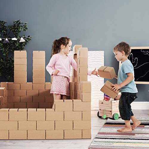 Gigi Bloks Bloques de Construcción Gigantes de Cartón | Juegos de Construcción para Niños 100 Piezas XXL | Kits de Ladrillos para Grandes Construcciones Infantiles de Castillos y Torres Grandes