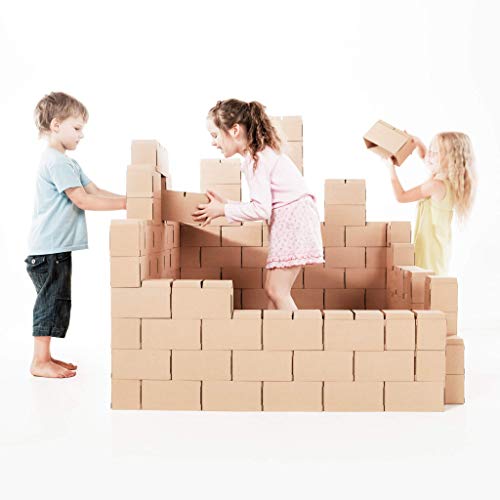 Gigi Bloks Bloques de Construcción Gigantes de Cartón | Juegos de Construcción para Niños 100 Piezas XXL | Kits de Ladrillos para Grandes Construcciones Infantiles de Castillos y Torres Grandes