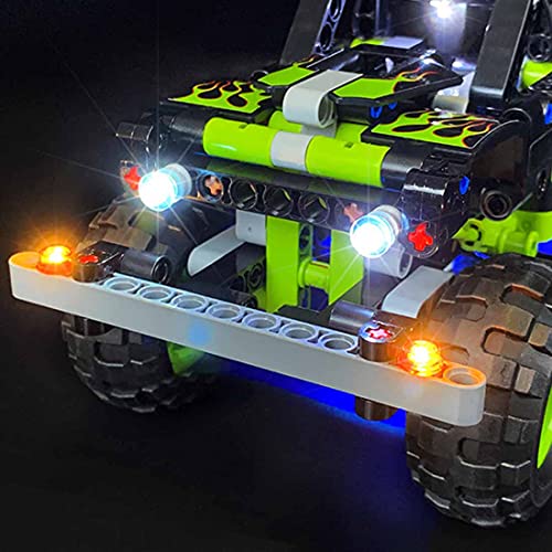 GILE Juego de iluminación LED para camión Lego Technic Monster Jam Grave Digger Truck, juego de iluminación compatible con Lego 42118 (sin set Lego)