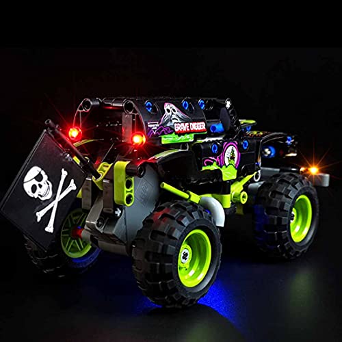 GILE Juego de iluminación LED para camión Lego Technic Monster Jam Grave Digger Truck, juego de iluminación compatible con Lego 42118 (sin set Lego)