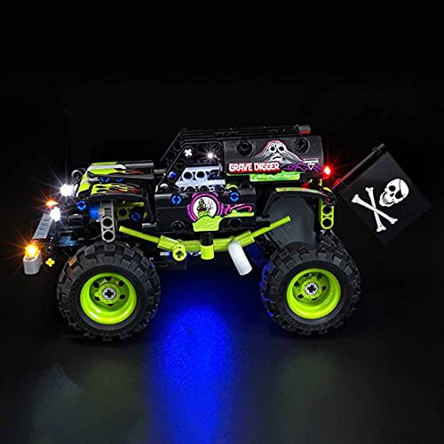 GILE Juego de iluminación LED para camión Lego Technic Monster Jam Grave Digger Truck, juego de iluminación compatible con Lego 42118 (sin set Lego)