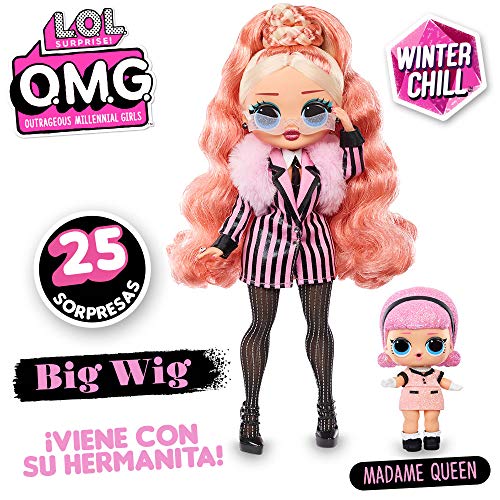 Giochi Preziosi- L.O.L Surprise OMG Winter Chill: Big Wig y Madame Queen Muñeca y Miniatura, Multicolor (LLUE3300)