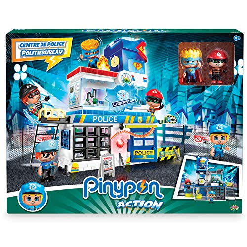 Giochi Preziosi Pinypon - Estación de policía con 2 Personajes Mix&Match y Accesorios