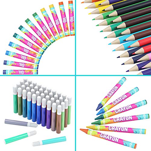 GirlZone Regalos para Niñas -Estuche Colores, Kit Manualidades, 118 Piezas, Pinturas para Niños, Set De Arte Infantil, Art Set, Regalos Originales 3 a 12 años