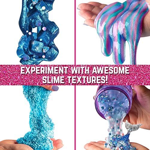 GirlZone Regalos para Niñas Kit de Slime para Niñas y Niños en un Huevo Sorpresa de Sirena Fábrica de Slime Fluffy con Pegamento / Cola y Activador 39 Piezas DIY Glow in The Dark Slime con Glitter