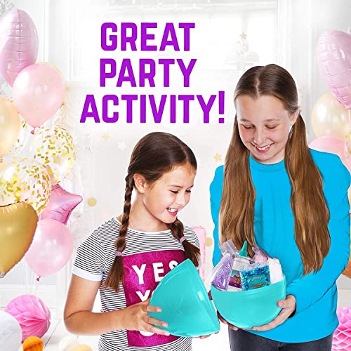 GirlZone Regalos para Niñas Kit de Slime para Niñas y Niños en un Huevo Sorpresa de Sirena Fábrica de Slime Fluffy con Pegamento / Cola y Activador 39 Piezas DIY Glow in The Dark Slime con Glitter