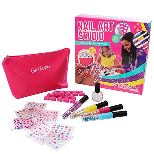 GirlZone Regalos para Niñas, Pintauñas Niñas - Diseña Tus Uñas - Set Maquillaje Niña: Decora Tus Uñas - Set Manicura Niñas 3 a 12 años Manicura Juguete