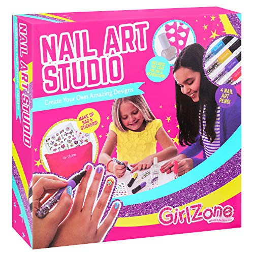 GirlZone Regalos para Niñas, Pintauñas Niñas - Diseña Tus Uñas - Set Maquillaje Niña: Decora Tus Uñas - Set Manicura Niñas 3 a 12 años Manicura Juguete