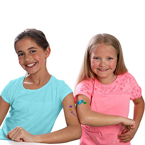 GirlZone Regalos para Niñas -Tatuajes Purpurina -Kit De Tatuajes Temporales con Brillantina para Niñas -Tatuajes Temporales -Tattoos con Purpurina 3 a 12 años