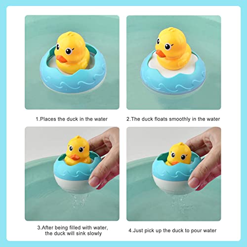 GizmoVine Juego de Juguetes para baño para bebés, Pato de Ducha y huevera para niños pequeños, Accesorios para baño de Agua Flotante, bañera, Juguetes para Piscina para niñas y niños (Tazas apiladas)