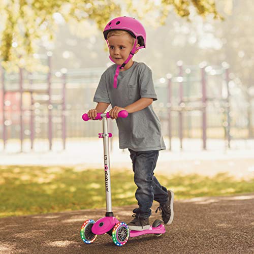 Globber Kids 'Primo Light Up Ruedas Scooter, neón Rosa