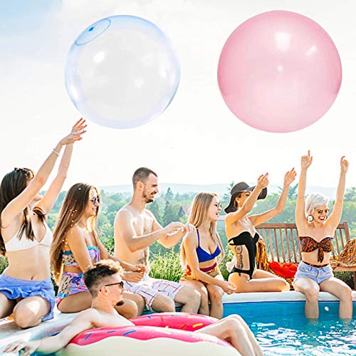 Globo de Agua Transparente Globo Lleno de Agua Globo Burbuja Bola Inflable de Agua Gigante Pelota Inflable Gigante Suave y Duradero Playa Jardín Actividades al Aire Libre Waterpolo 2 Piezas 