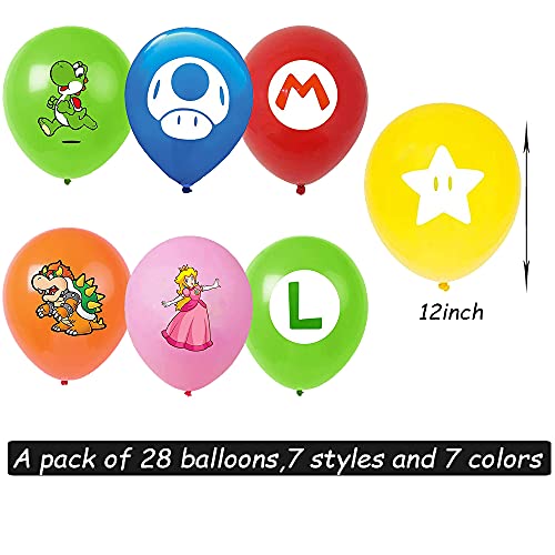 Globos de cumpleaños de Super Mario, con diseño de Super Mario, accesorio para fiesta de cumpleaños