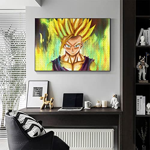 Gohan Super Saiyan Jigsaw 1000 Puzzles para adultos Dragon Ball 1000 Piezas Imposible DIY Puzzles Juegos Regalo Juguetes Decoración del hogar - Anime 70x50cm