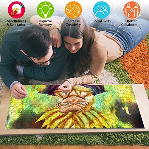 Gohan Super Saiyan Jigsaw 1000 Puzzles para adultos Dragon Ball 1000 Piezas Imposible DIY Puzzles Juegos Regalo Juguetes Decoración del hogar - Anime 70x50cm