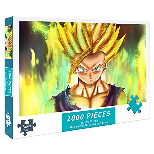 Gohan Super Saiyan Jigsaw 1000 Puzzles para adultos Dragon Ball 1000 Piezas Imposible DIY Puzzles Juegos Regalo Juguetes Decoración del hogar - Anime 70x50cm