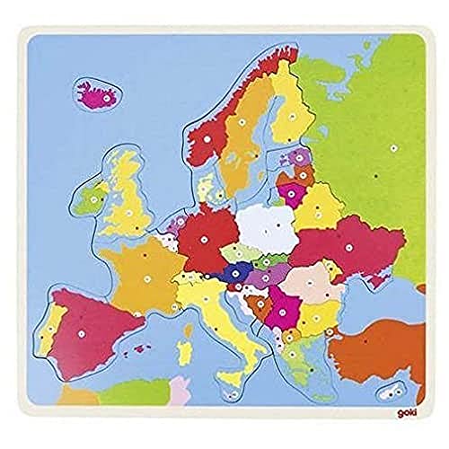 Goki- Puzzles de maderaPuzzles de maderaGOKIPuzzle Europa, Multicolor (1)