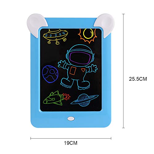 GOLDGE Tablero de Dibujo 3D Mágico, Pizarra Magnética Conjunto con Luces LED Educativo Infantil Dibujo, con Bolsas de Terciopelo, Azul