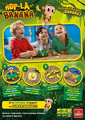 Goliath Hop La Banana - Juego de Mesa, de Habilidad y rapidez, para niños a Partir de 4 años (versión Francesa)