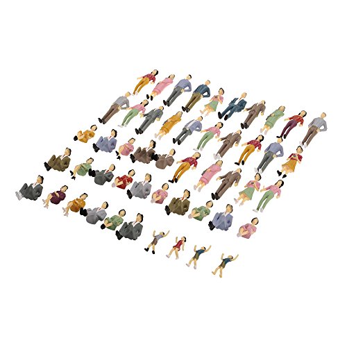 Goolsky 50Pcs 1:30 Escala pintada modelo personas tren pasajeros figuras