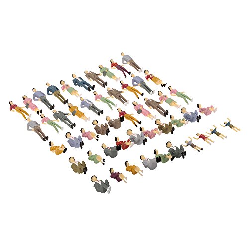 Goolsky 50Pcs 1:30 Escala pintada modelo personas tren pasajeros figuras