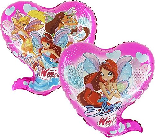 Grabo - Globo de Mylar Super Shape Winx Bloom con forma de corazón, multicolor, L149