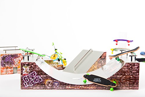 Grip & Tricks - Rampas para Finger Toy - Halfpipe Assembly Set with 1 QUATERPIPE + 1 Slider - Fingerboard - Cruiser Board : Dimensions: 28 X 12 X 10 cm