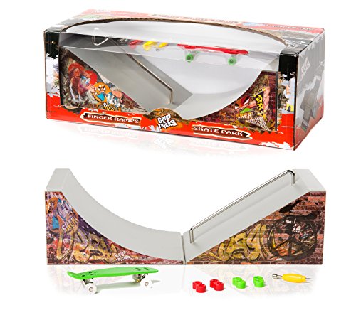 Grip & Tricks - Rampas para Finger Toy - Halfpipe Assembly Set with 1 QUATERPIPE + 1 Slider - Fingerboard - Cruiser Board : Dimensions: 28 X 12 X 10 cm