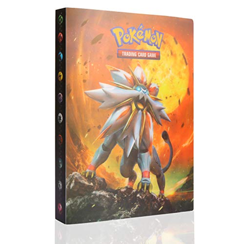 GUBOOM Álbum de Pokemon, Álbum Titular de Tarjetas Pokémon, Tarjetero Pokémon, Protector Cartas Pokemon, fundas para cartas pokemon Hasta 240 Tarjetas Capacidad (Solgaleo)